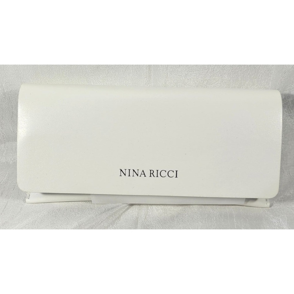 Nina Ricci Leather Eyeglasses Sunglasses Case w/ Dust Cloth - White - NWOT